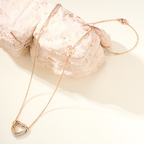 Tiffany & Co. Gold and Silver Heart Necklace